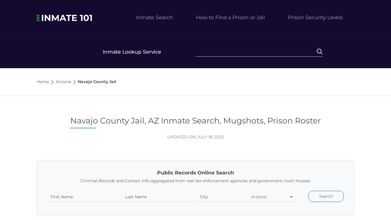 Navajo County Jail, AZ Inmate Search, Mugshots, Prison ...